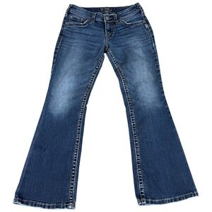Silver Co. Suki Surplus Bootcut Jeans Womens‎ 28x30 (29x27.5) Blue Stretch Faded